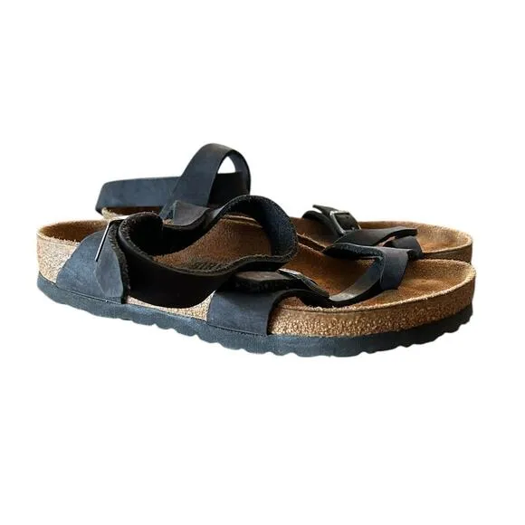 BIRKENSTOCK Black Strappy Birko Flor Women's Sandals Size EU 37, US 6 - 6.5