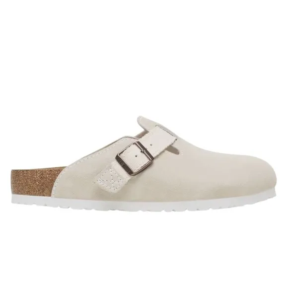 Birkenstock Boston Canvas Natural Fibrer - Eggshell Women’s Size 9-9.5