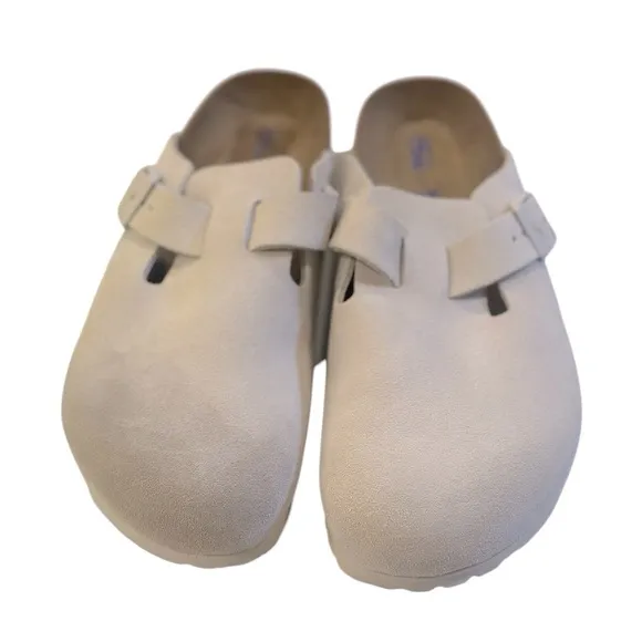 Birkenstock Boston Canvas Natural Fibrer - Eggshell Women’s Size 9-9.5