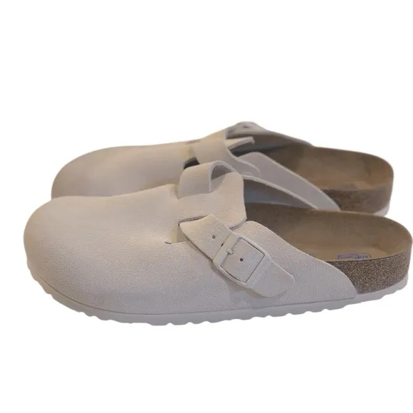 Birkenstock Boston Canvas Natural Fibrer - Eggshell Women’s Size 9-9.5