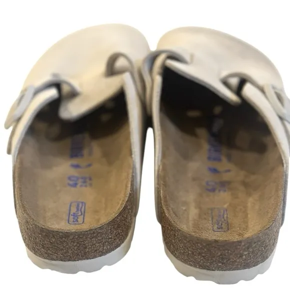 Birkenstock Boston Canvas Natural Fibrer - Eggshell Women’s Size 9-9.5