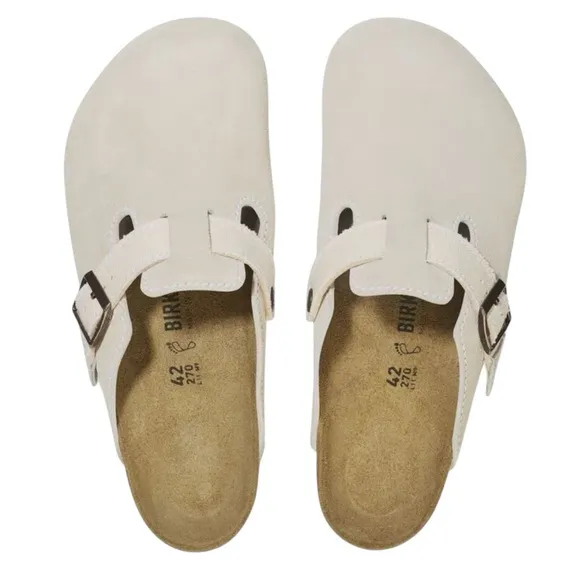 Birkenstock Boston Canvas Natural Fibrer - Eggshell Women’s Size 9-9.5