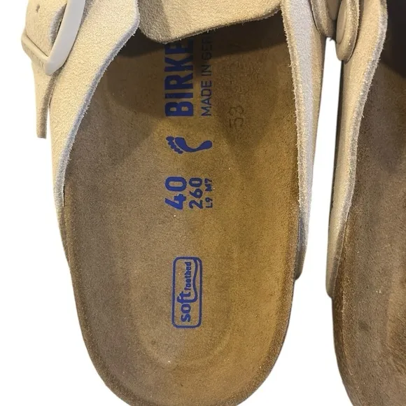 Birkenstock Boston Canvas Natural Fibrer - Eggshell Women’s Size 9-9.5