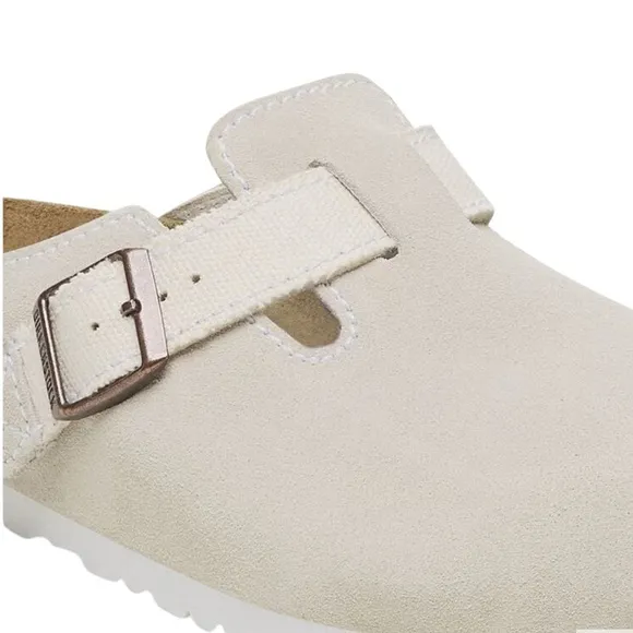 Birkenstock Boston Canvas Natural Fibrer - Eggshell Women’s Size 9-9.5