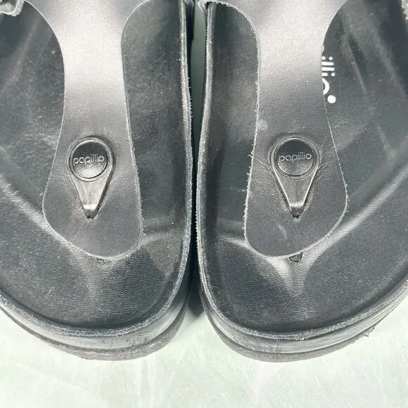Birkenstock Papillio Gizeh Flex Platform Sandals Black on Black Size EU 35 US 4