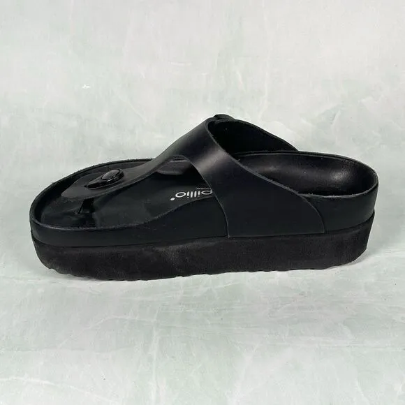 Birkenstock Papillio Gizeh Flex Platform Sandals Black on Black Size EU 35 US 4