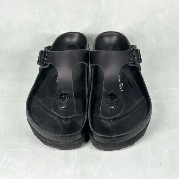 Birkenstock Papillio Gizeh Flex Platform Sandals Black on Black Size EU 35 US 4