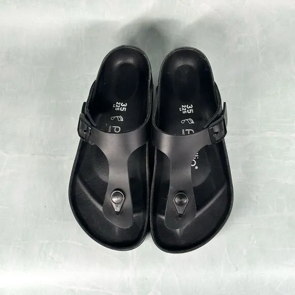 Birkenstock Papillio Gizeh Flex Platform Sandals Black on Black Size EU 35 US 4