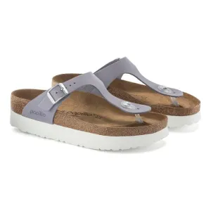 Birkenstock Papillio Gizeh Nubuck Leather Platform Sandals Sz 5 EU 36 Lavender