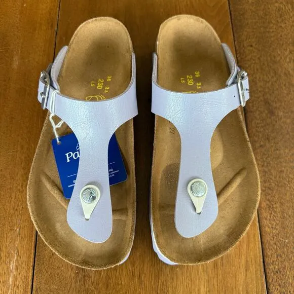Birkenstock Papillio Gizeh Nubuck Leather Platform Sandals Sz 5 EU 36 Lavender