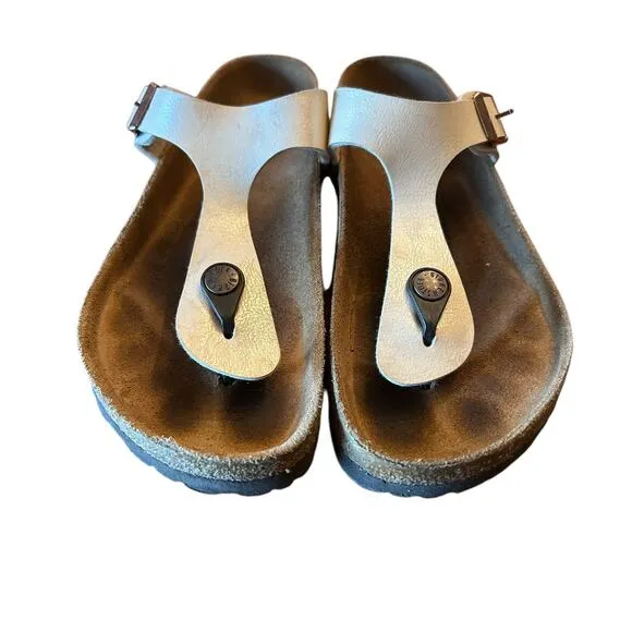 BIRKENSTOCK Pearl White Gizeh Birko-Flor -Women's EU 37 US 6 6.5