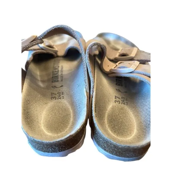 BIRKENSTOCK Pink Light Rose Suede Nubuck Arizona Women's Sandals EU 37 US 6 6.5