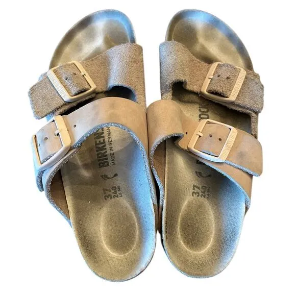 BIRKENSTOCK Pink Light Rose Suede Nubuck Arizona Women's Sandals EU 37 US 6 6.5
