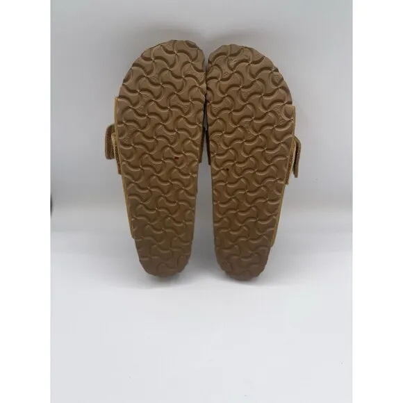 Birkenstock Sandals Unisex Kyoto Suede Embossed City Brown Preppy EU 40 US 9 New