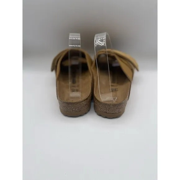 Birkenstock Sandals Unisex Kyoto Suede Embossed City Brown Preppy EU 40 US 9 New
