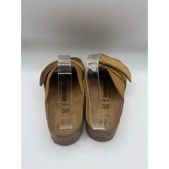 Birkenstock Sandals Unisex Kyoto Suede Embossed City Brown Preppy EU 40 US 9 New