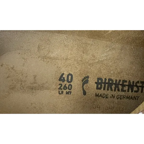 Birkenstock Sandals Unisex Kyoto Suede Embossed City Brown Preppy EU 40 US 9 New