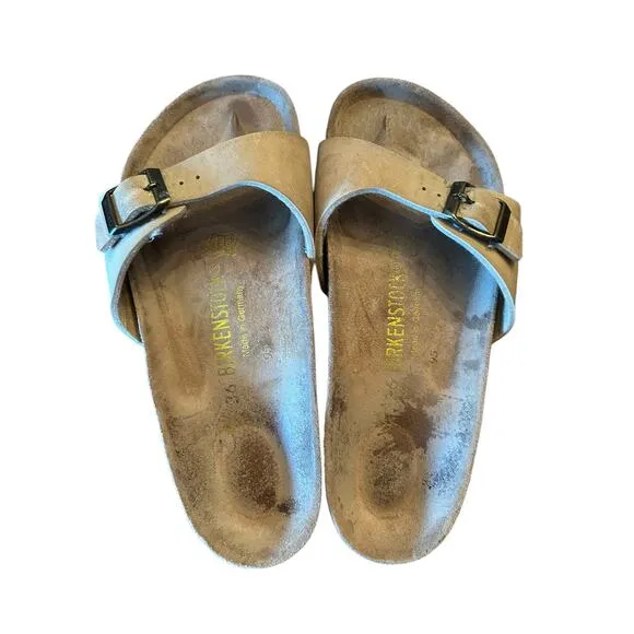 BIRKENSTOCK Tan Madrid Birko Flor Single Strap Sandals EU 36 US 5 5.5