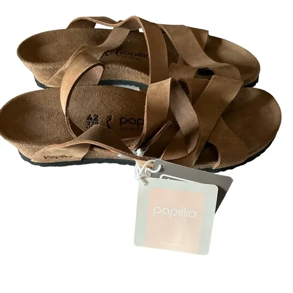 Birkenstock women’s Lola sandals by Papillio D’orsay style ankle strap brown 42