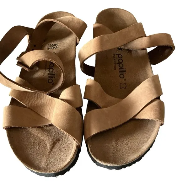 Birkenstock women’s Lola sandals by Papillio D’orsay style ankle strap brown 42