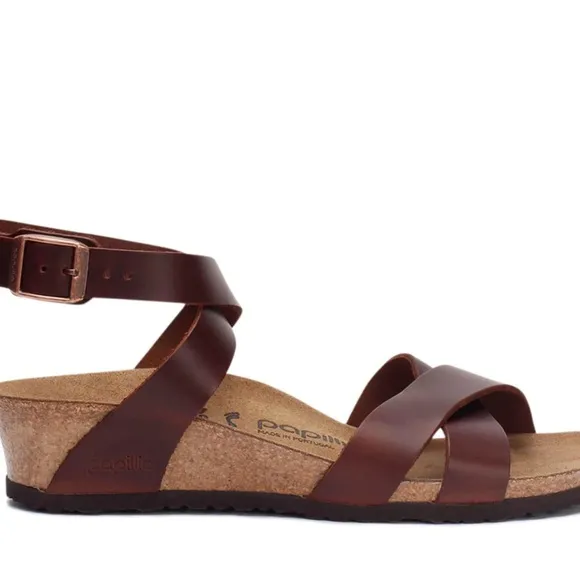 Birkenstock women’s Lola sandals by Papillio D’orsay style ankle strap brown 42