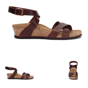 Birkenstock women’s Lola sandals by Papillio D’orsay style ankle strap brown 42