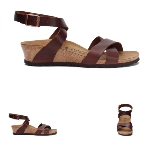 Birkenstock women’s Lola sandals by Papillio D’orsay style ankle strap brown 42