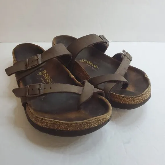 Birkenstock Womens Mayari Toe Loop Sandals Size 39 EU 8 US Brown Leather Summer