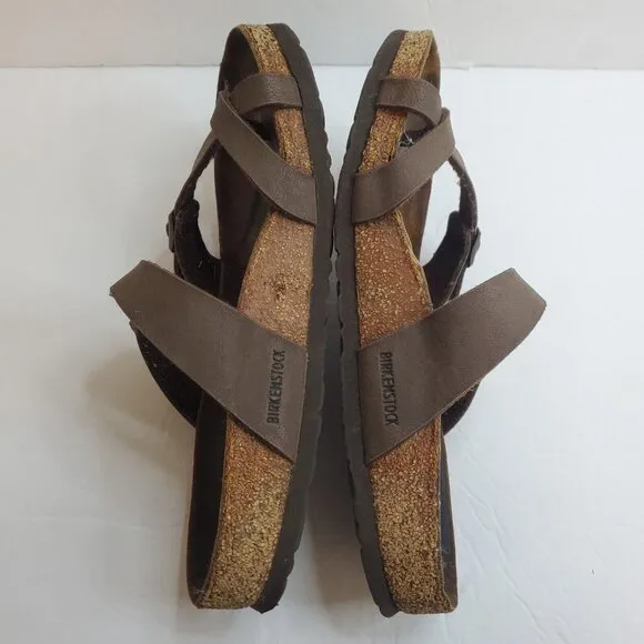 Birkenstock Womens Mayari Toe Loop Sandals Size 39 EU 8 US Brown Leather Summer