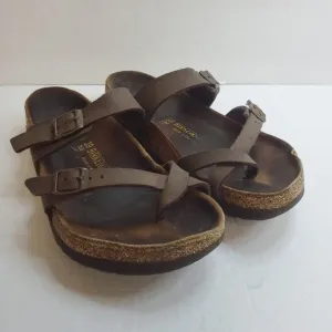 Birkenstock Womens Mayari Toe Loop Sandals Size 39 EU 8 US Brown Leather Summer