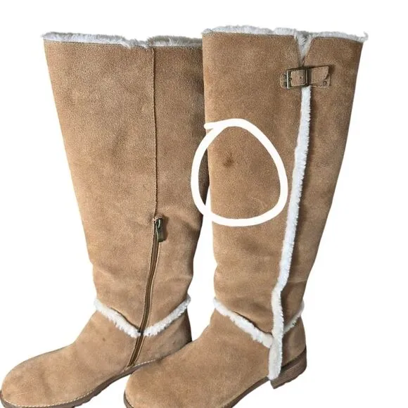 Bjorndal Allison Camel Tan Suede Knee-High Boots Size 11