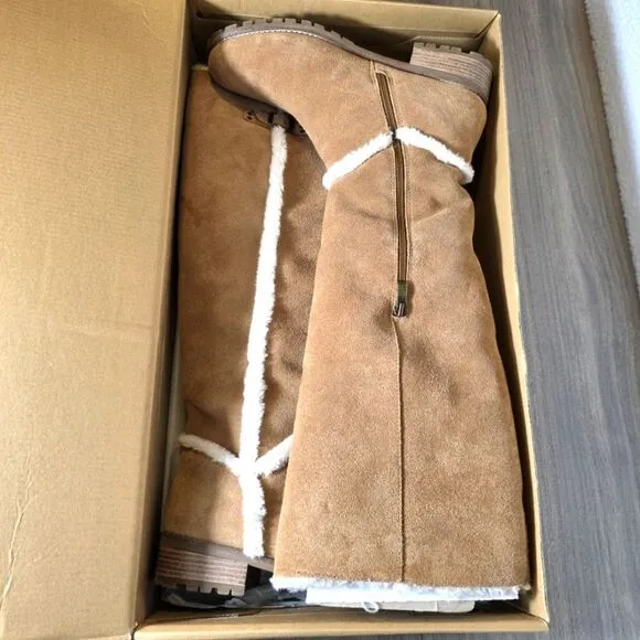 Bjorndal Allison Camel Tan Suede Knee-High Boots Size 11