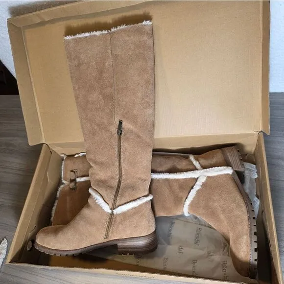 Bjorndal Allison Camel Tan Suede Knee-High Boots Size 11