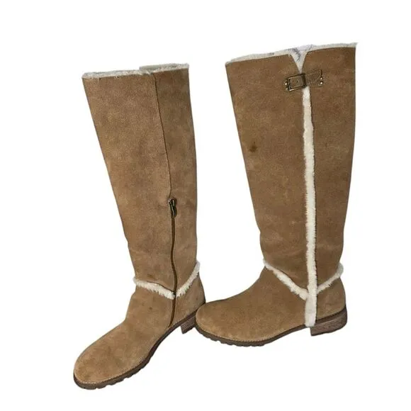 Bjorndal Allison Camel Tan Suede Knee-High Boots Size 11