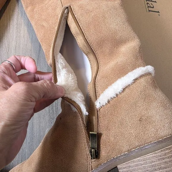 Bjorndal Allison Camel Tan Suede Knee-High Boots Size 11