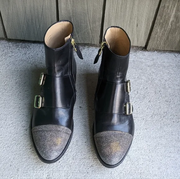 Black and Silver Ankle Boots