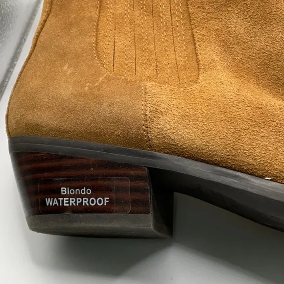 Blonde EUC Tan Suede Women's Ankle Boots, Size 7
