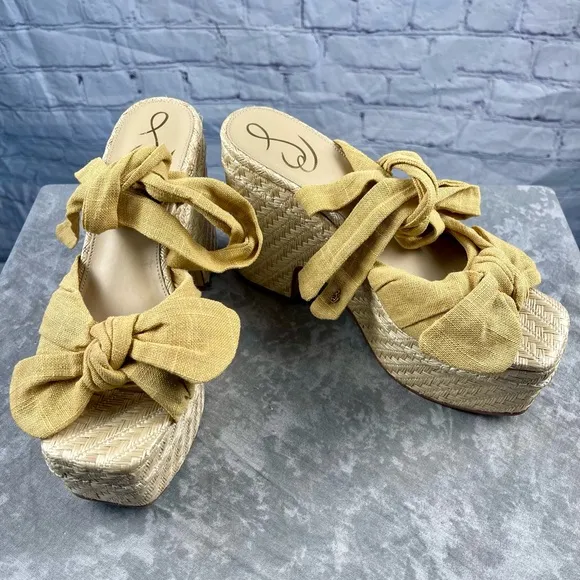 BN Sam Edelman Tula Double Platform Wedge Sandals Size 10