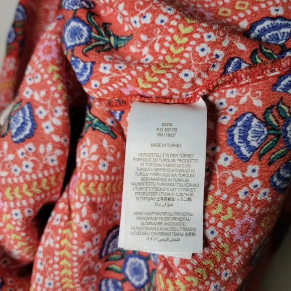 Boden Floral Print Tiered Midi Dress in Fire Poppy | Boden Dress | Size 10L