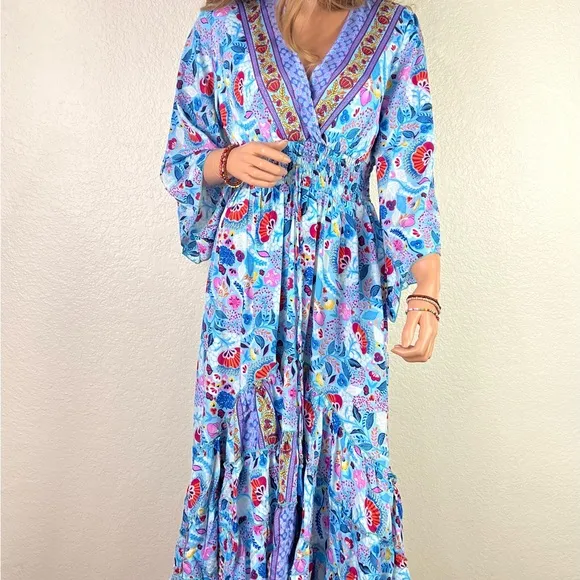 Bohemian Long Asymmetrical Ruffle Dress