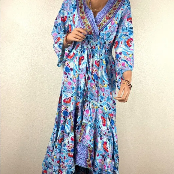 Bohemian Long Asymmetrical Ruffle Dress