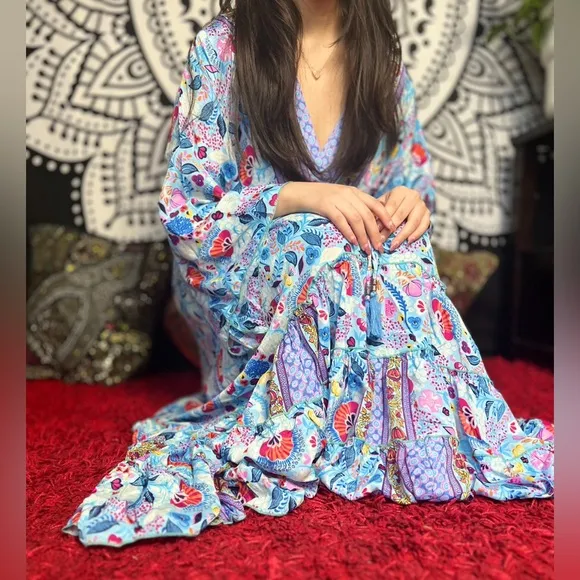 Bohemian Long Asymmetrical Ruffle Dress