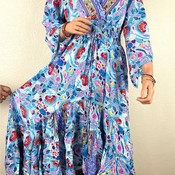 Bohemian Long Asymmetrical Ruffle Dress