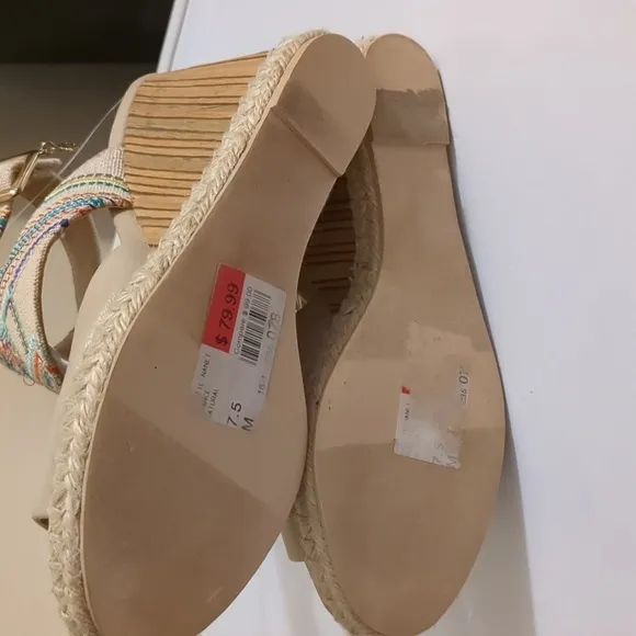 Boho Vibe NWT Nanette Lepor France Platform Sandals Size 7.5 M