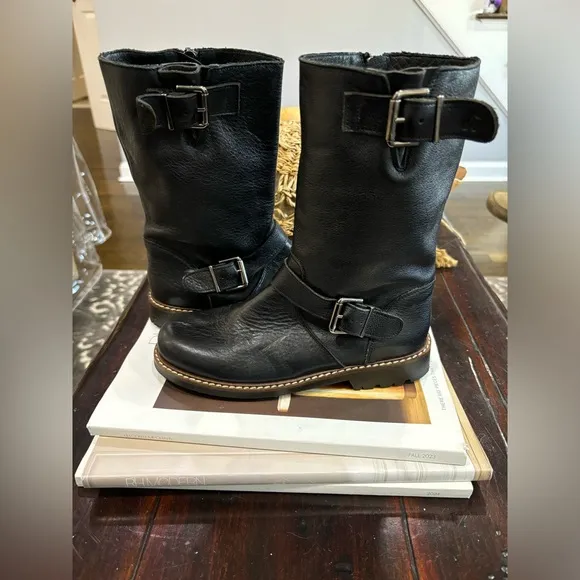 Bonpoint Girls’ Leather Biker Boots