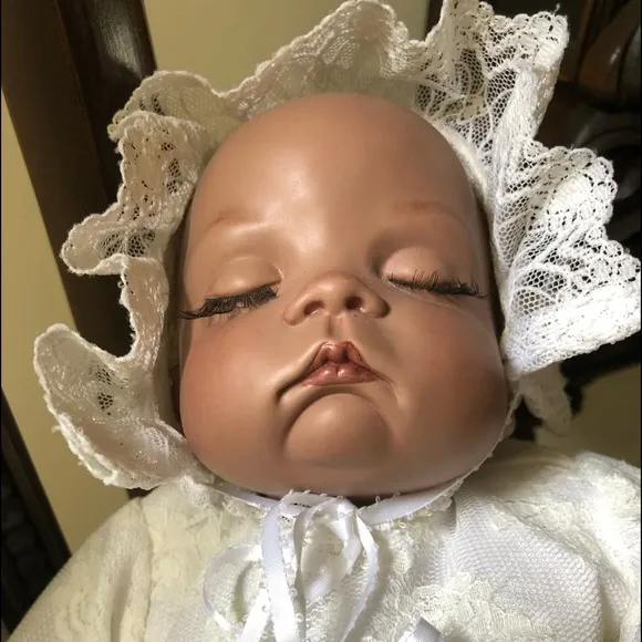 boots Tyner Sugar Britches bisque Life size/weight baby doll christening dress