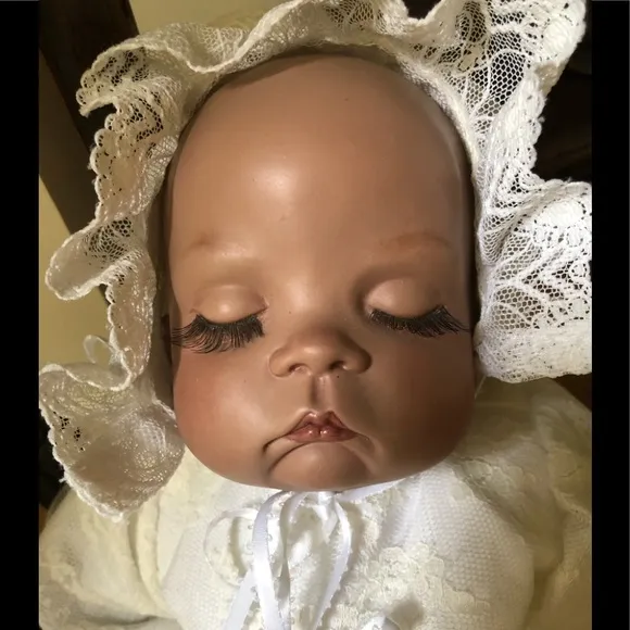 boots Tyner Sugar Britches bisque Life size/weight baby doll christening dress