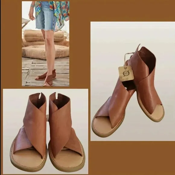 Born Sundance 6 Boho Brown Leather Slip-On Festival
