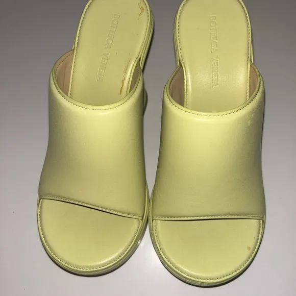 Bottega Veneta Women's Yellow Platform Mules