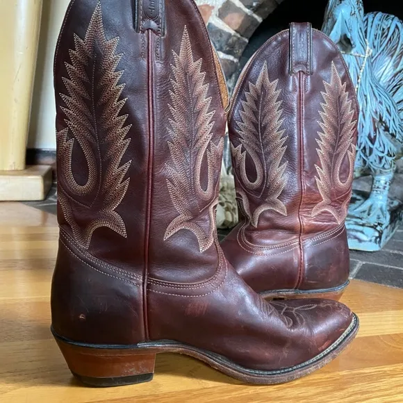 Boulet Vintage Leather Western Cowboy Boots Size 10.5